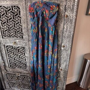 Floral Strapless Maxi Dress